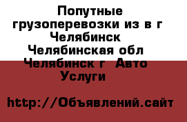 Попутные грузоперевозки из/в г. Челябинск - Челябинская обл., Челябинск г. Авто » Услуги   
